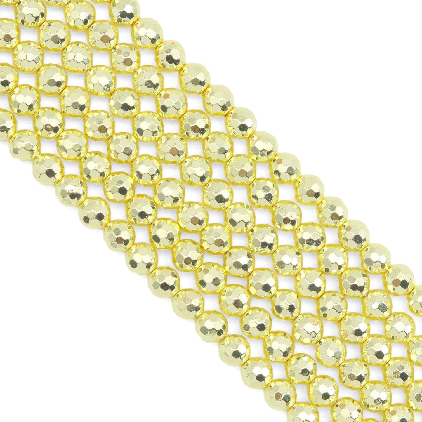 Natural Gold Hematite Beads- 2/3/4/6mm/8mm/10mm/12mm Round Faceted, SKU#S66