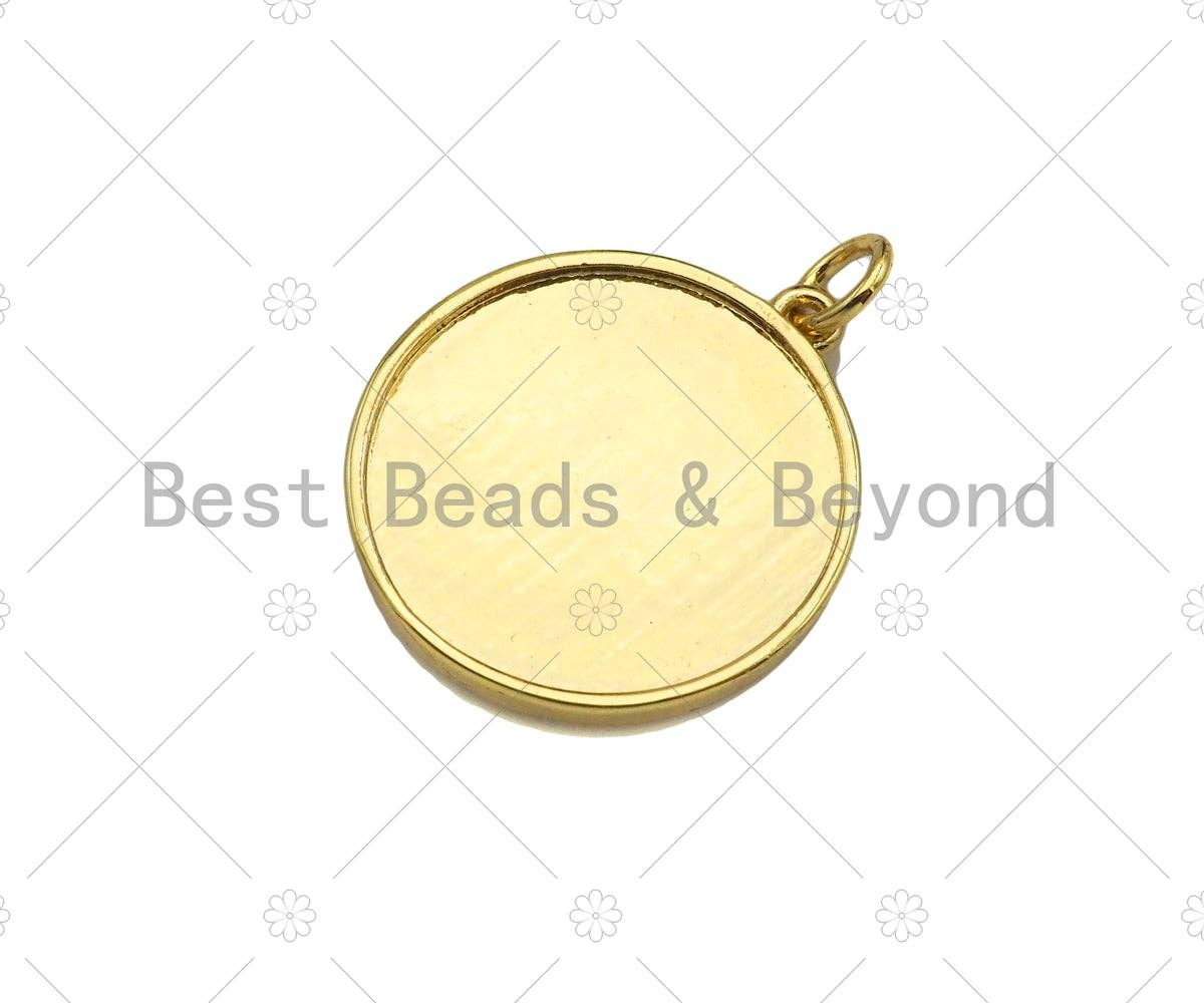 Dianty Embossment Virgin Mary On Round Coin Shape Pendant/Charm,Dainty Medallion Charm, Necklace Bracelet Charm Pendant,19x21mm, Sku#L510