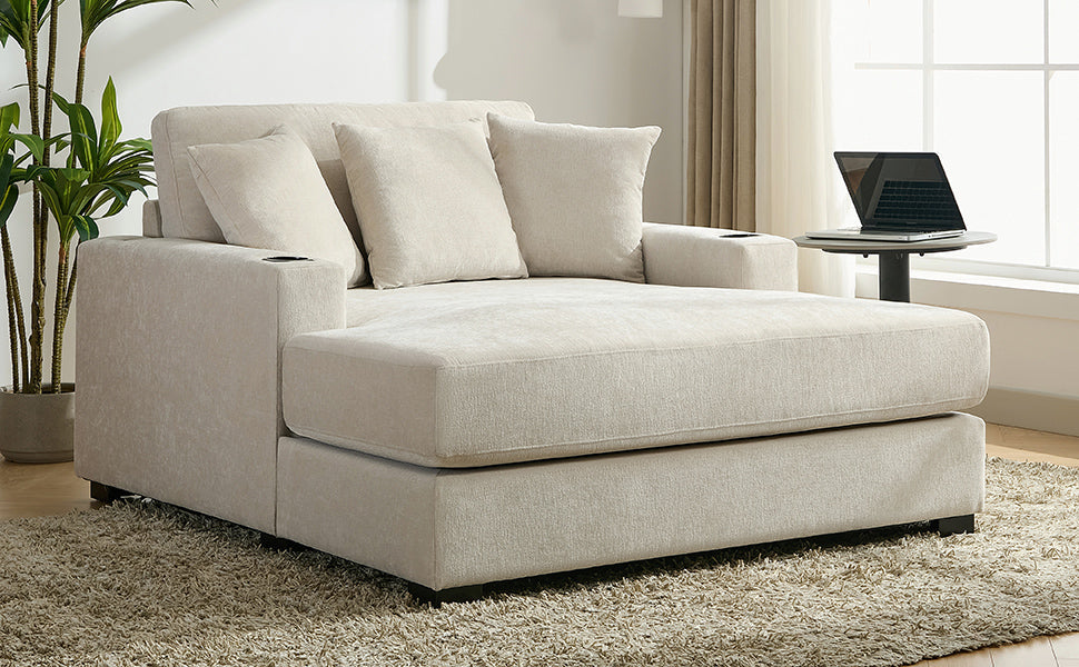 55" Oversized Chaise Lounger - Modern Style Sofa Couch