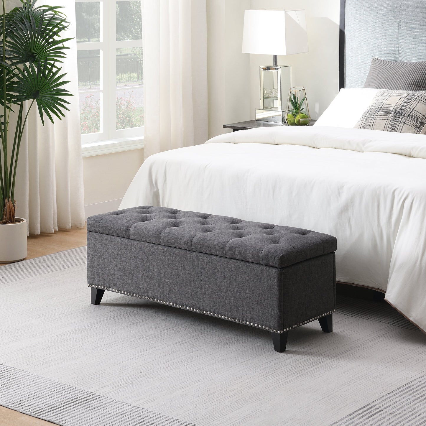 47.5" Storage Ottoman with Safety Close Hinge