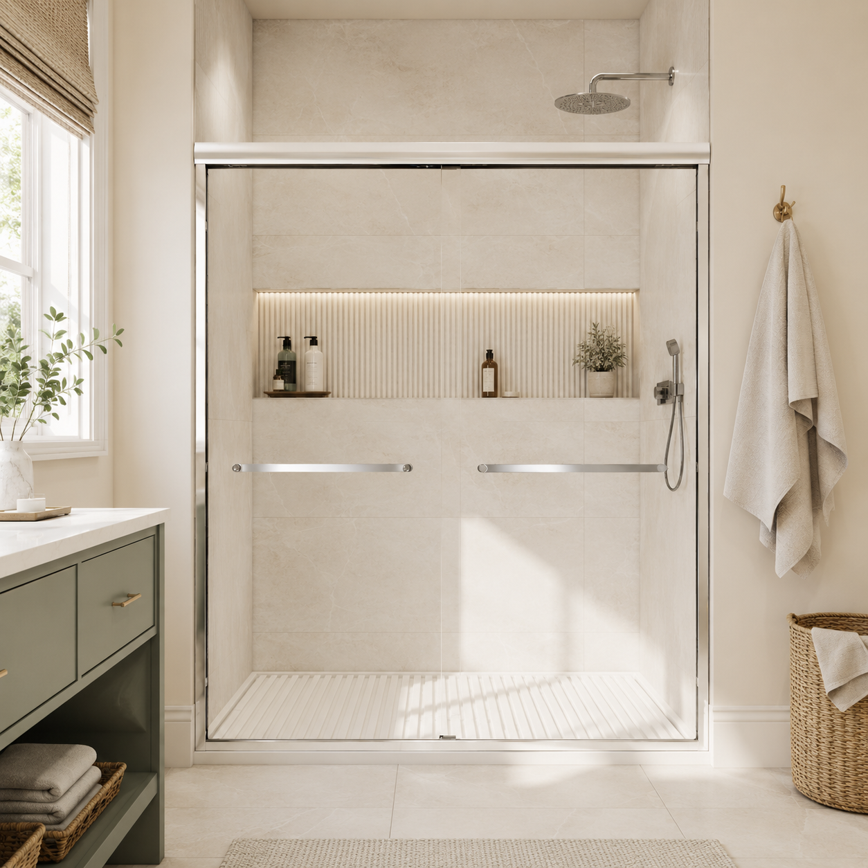 Framed Double Sliding Shower Door - 50-54" W x 72" H