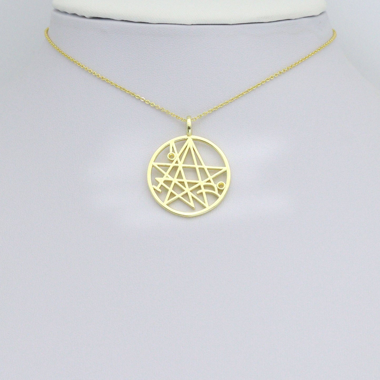 Filigree Star Round Charm Pendant, Sku#LK1196