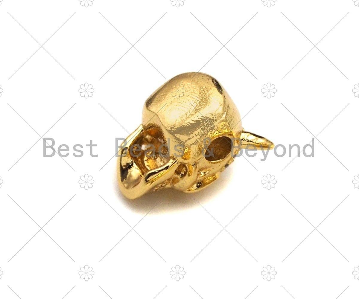 CZ  Micro Pave Skull Spacer Beads, Micro Pave Cubic ZirconiaBeads, Monster Head Beads, Large Hole Beads, Men's Jewelry Findings, sku#LK93