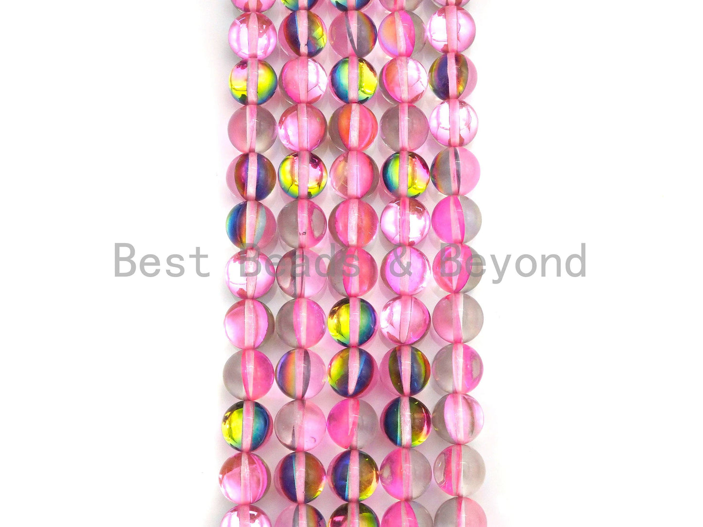 NEW Color!! Pink Spectrolite Quartz, High Quality in Round 8mm/10mm, Manmade Crystal beads, 15.5inch strand, SKU#U836
