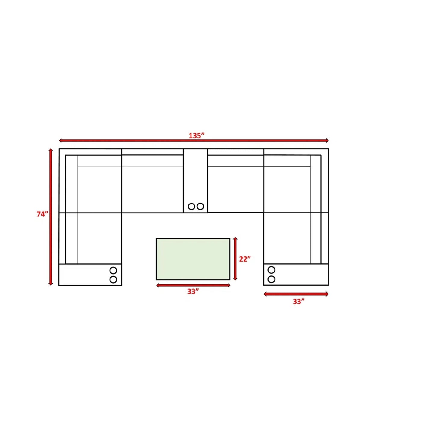 Fully Assembled 4-Seater Outdoor Modular Sectional Set