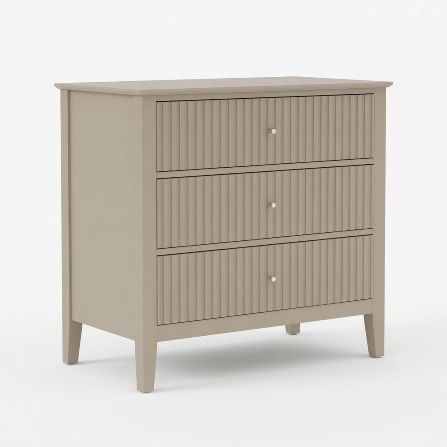 32" Wide Green Fluted 3-Drawer Nightstand