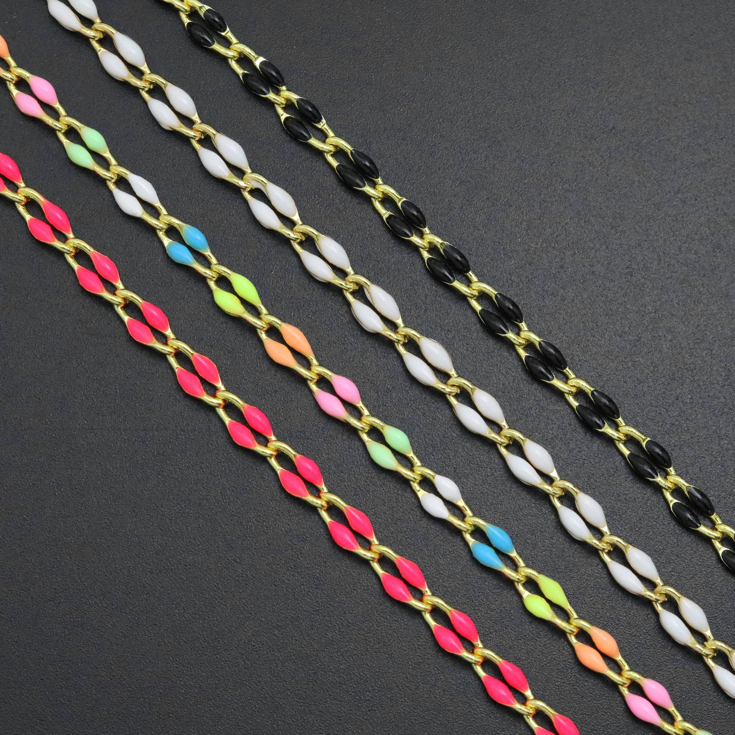 Dainty white enamel Chain by Yard/Necklace,sku#HX01