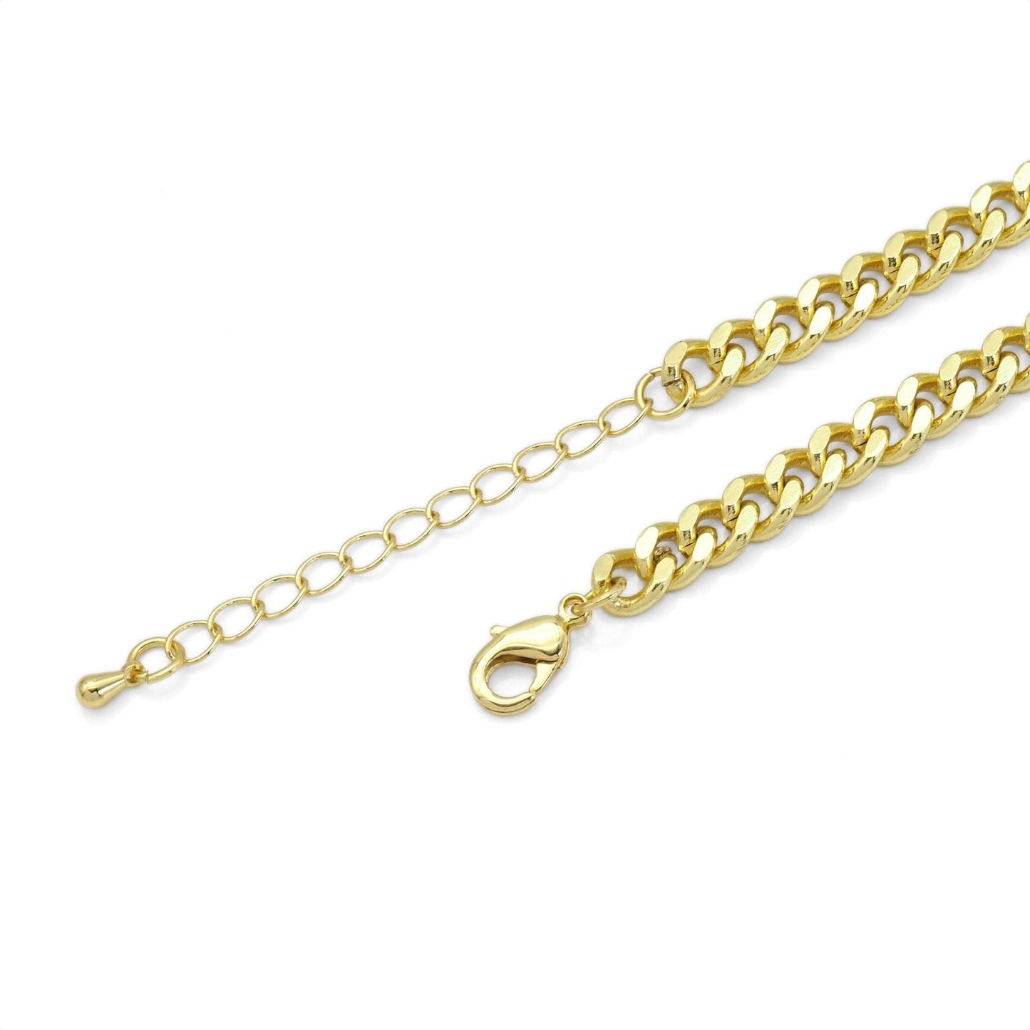 Cuban Chain Colorful CZ Link Necklace Bracelet , Sku#EF349