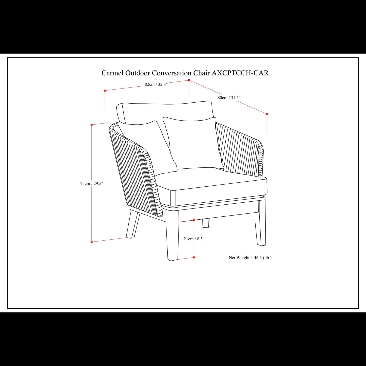 Carmel - Outdoor Conversation Chair - Sand Drift