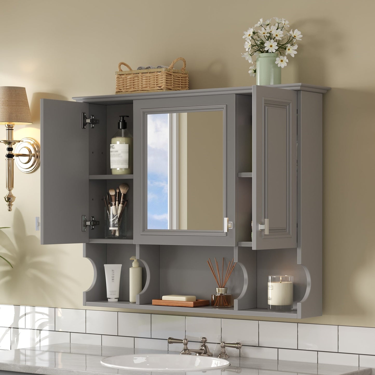 35'' x 28'' Wall Mounted Bathroom Medicine Cabinet