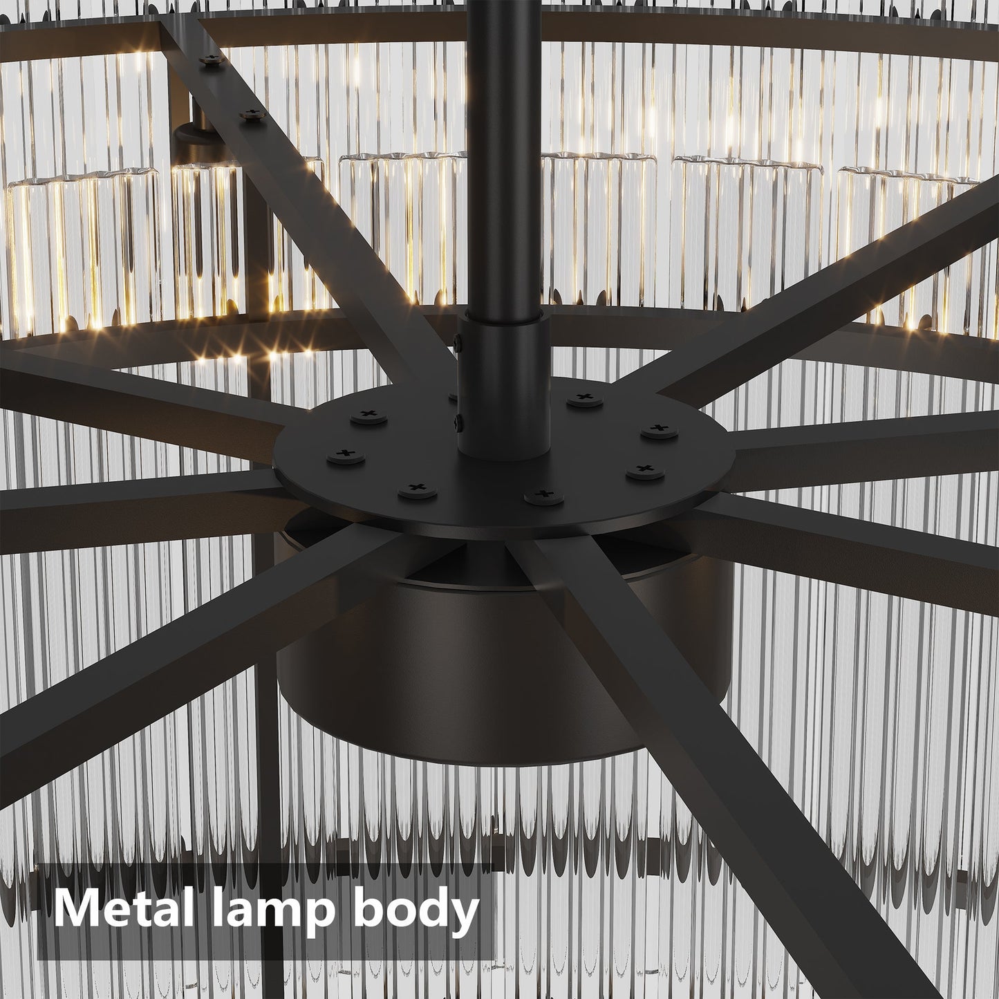 37" Modern Gold Round Chandelier