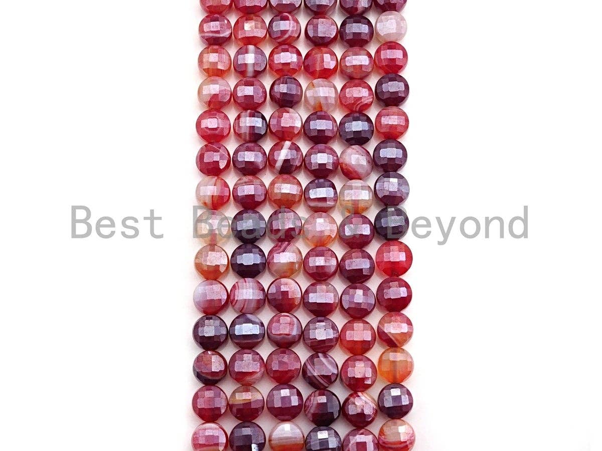 Double Sided Turtle Shell Cut Plated Agate Coin Shape beads, 6mm/8mm/10mmCoin bead, Natural Gemstone Beads, 15.5" Full strand, Sku#UA30