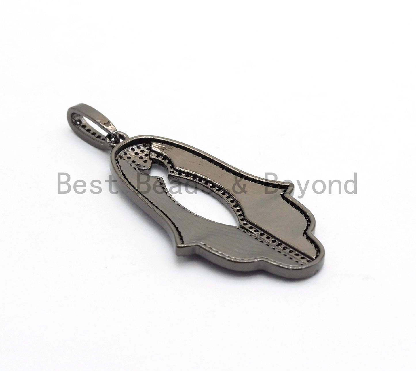 NEW Enamel Colorful Hamsa Hand Pendant,CZ Micro Pave Oil Drop Leaf pendant,Enamel pendant,Enamel Jewelry,27x47mm,sku#F568C