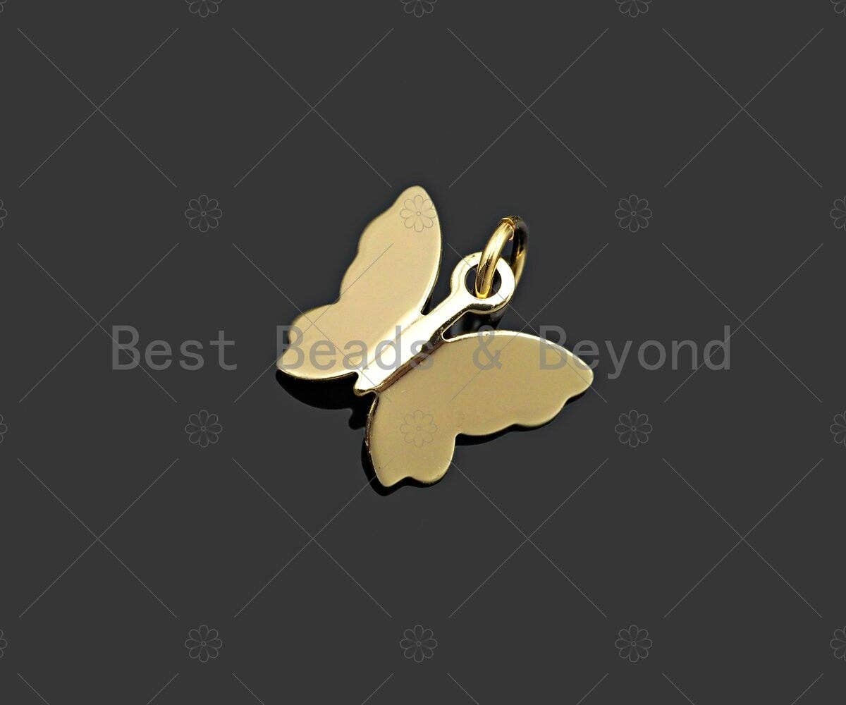 Butterfly Shape Pendant/Charm, 14K Gold Filled Butterfly Charm, Necklace Bracelet Charm Pendant,13x11mm,Sku#ZX29