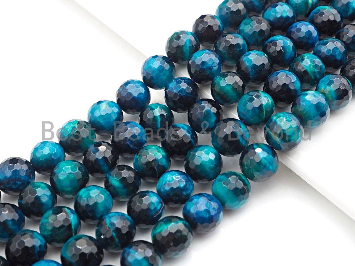 High Quality Natural Round Faceted Tiger Eye Round Beads,SKU#UA35