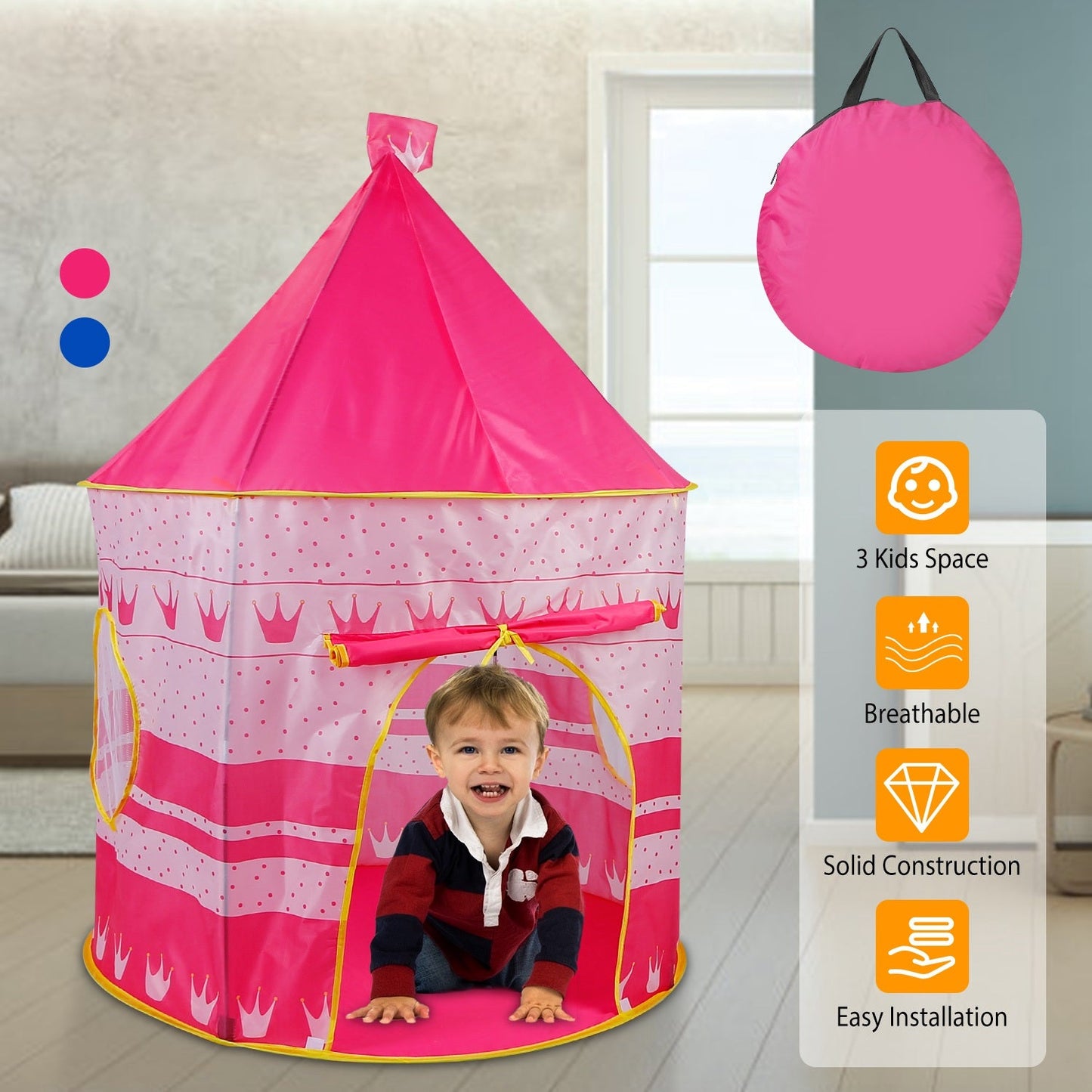 Kids Play Tent Foldable Pop Up Portable Playhouse