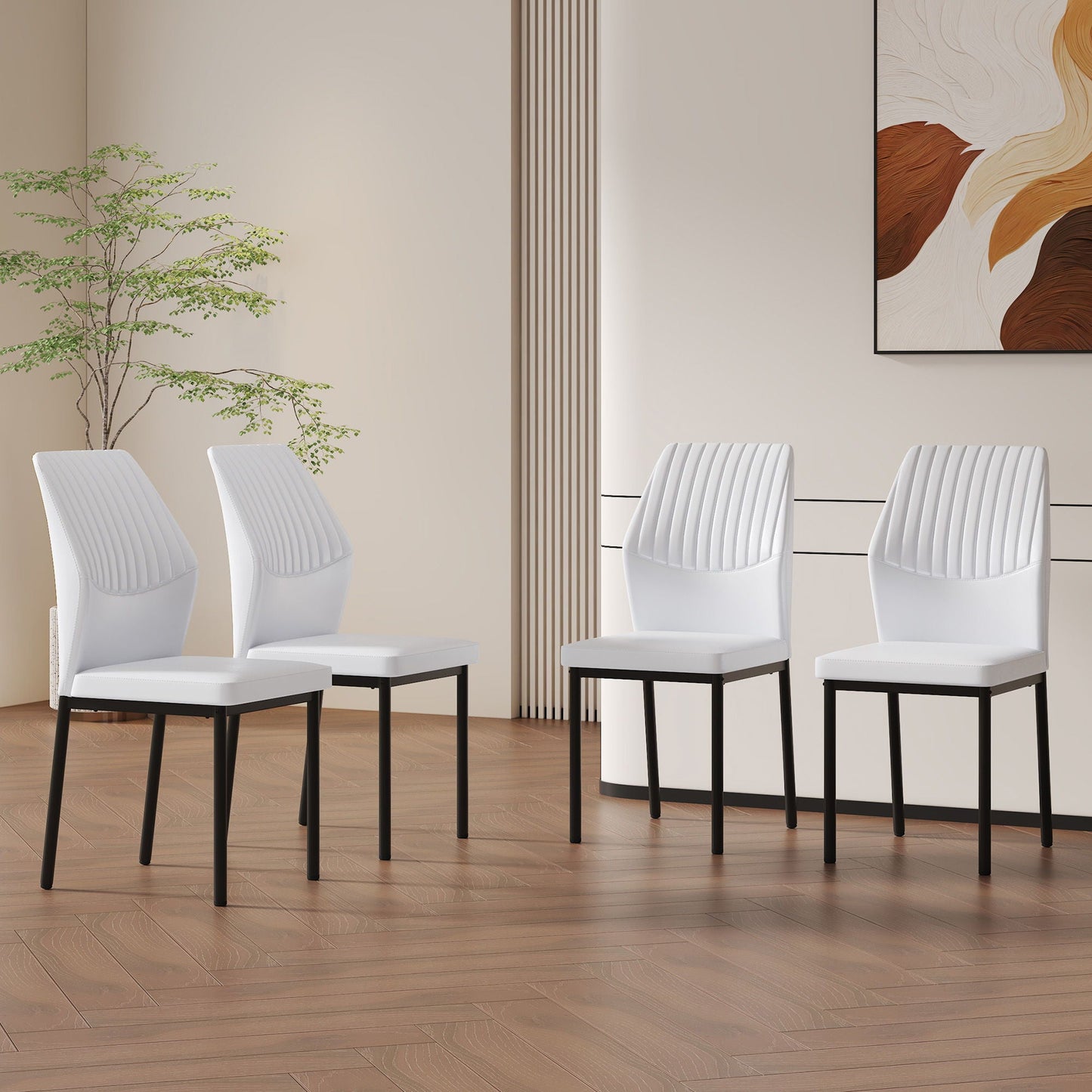 Ergonomic Simple Chair With Metal Leg