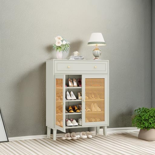 31.49” Mint Green Shoe Cabinet