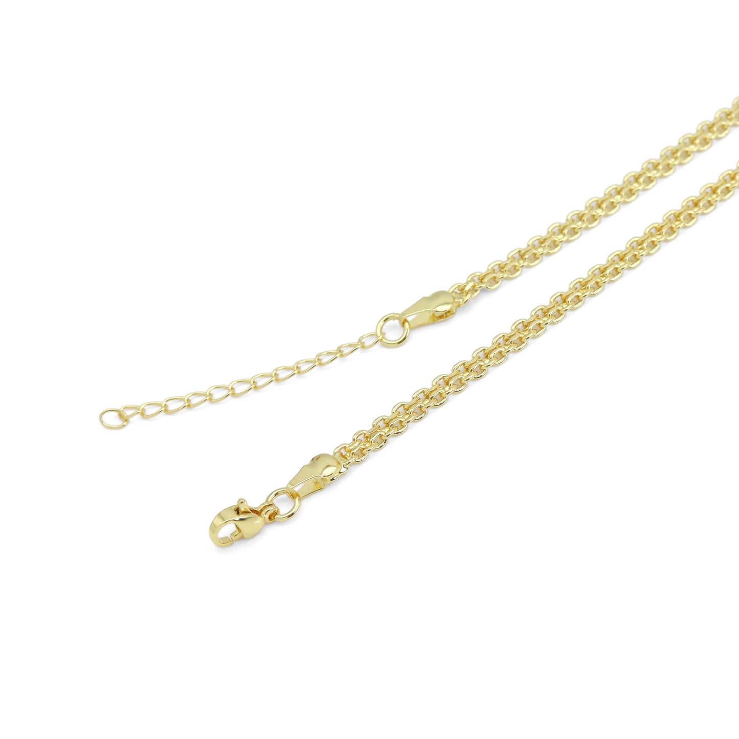 Triple Lines Oval Chain Link Chain Necklace, Sku#LD544