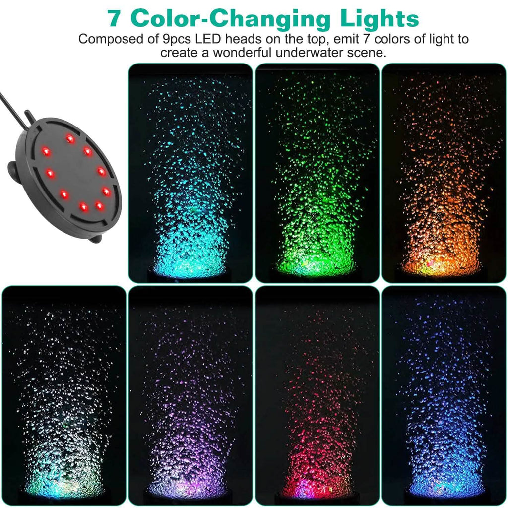 4インチ マルチカラーLED水槽用エアバブルランプ