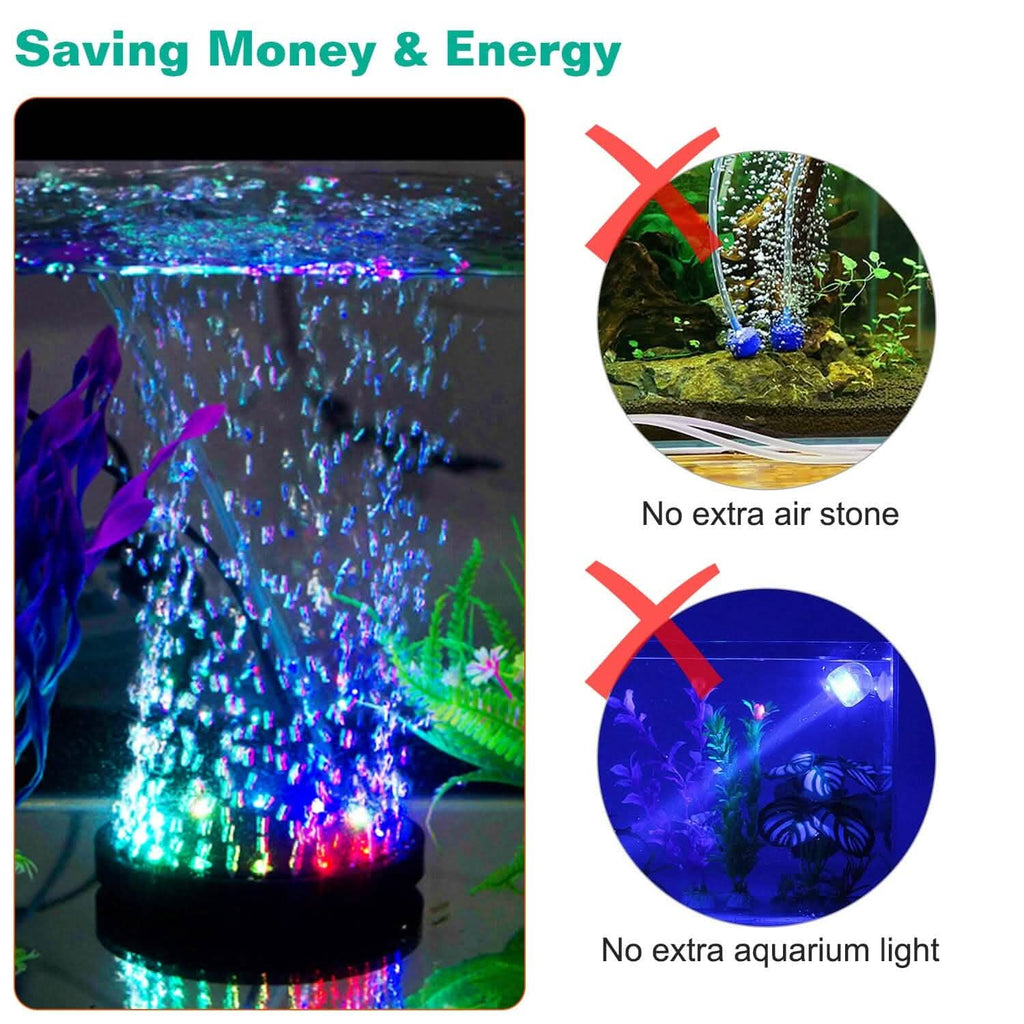4インチ マルチカラーLED水槽用エアバブルランプ