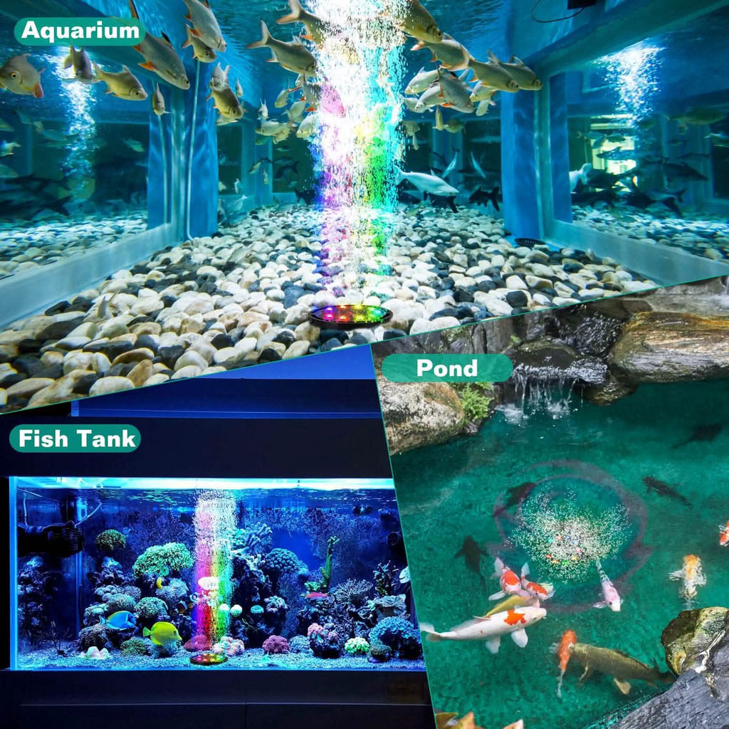 4インチ マルチカラーLED水槽用エアバブルランプ