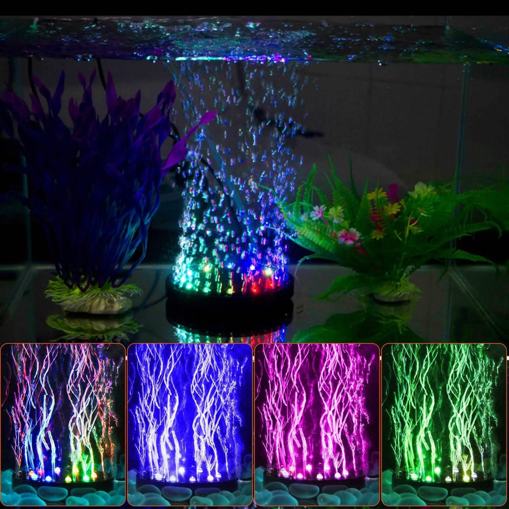 4インチ マルチカラーLED水槽用エアバブルランプ