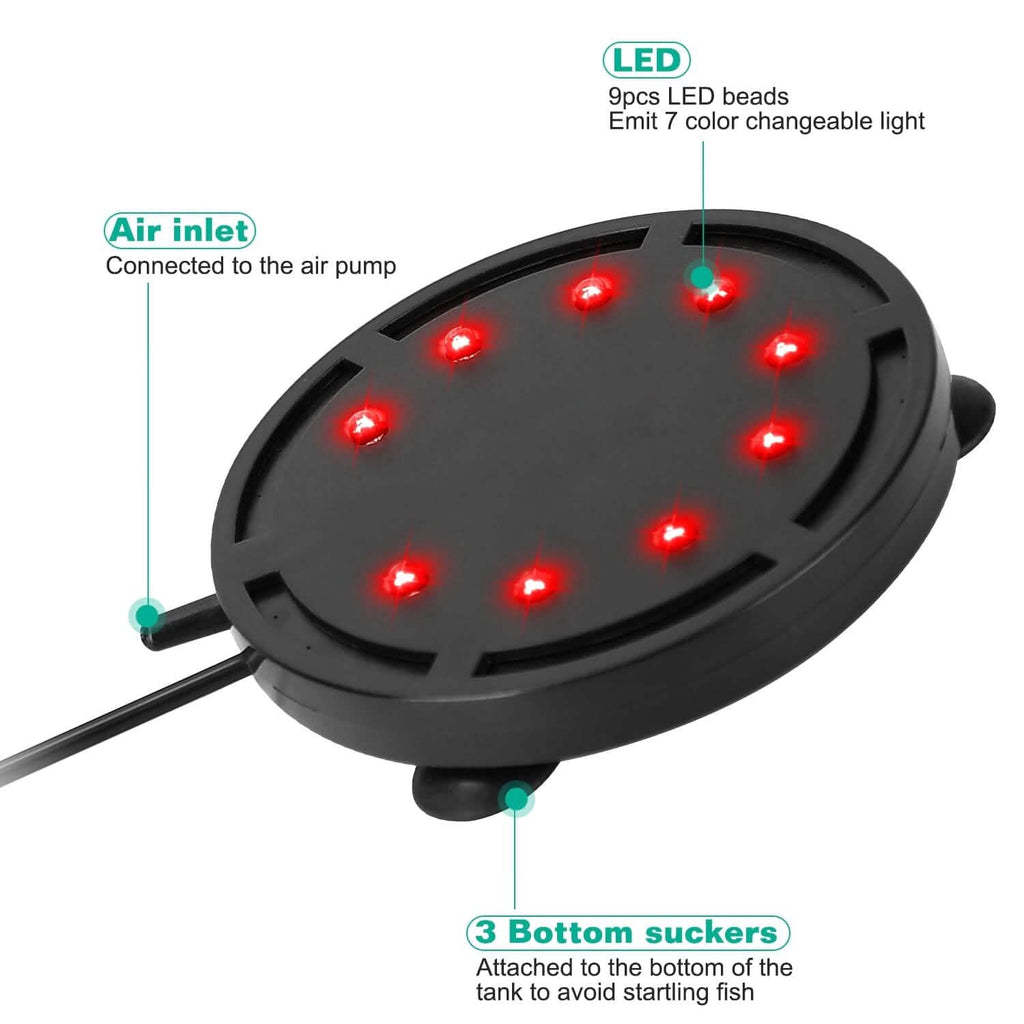 4インチ マルチカラーLED水槽用エアバブルランプ