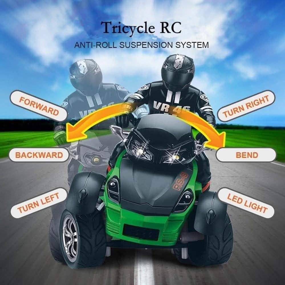 Moto RC cascadeuse de course à 3 roues, 4x4 tout-terrain