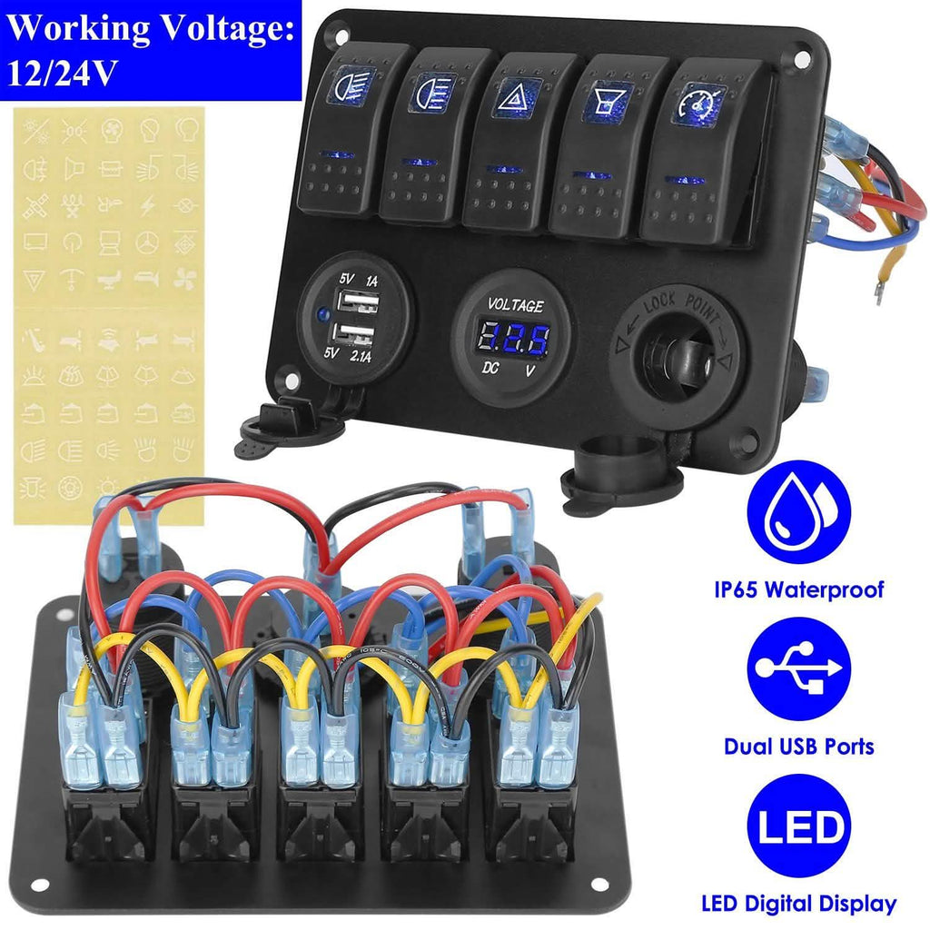 5 Gang Marine Panel Switch
