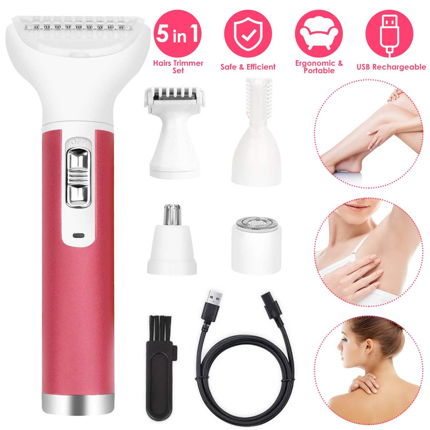 Rasoir électrique femme 5-en-1
