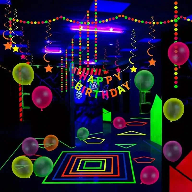 5パック：蛍光ライトテープ、パーティーデコレーション、誕生日＆クラフト用