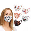 Lot de 5 masques réutilisables d'Halloween à motifs amusants
