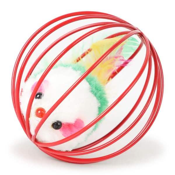 Lot de 5 : Cage avec balle et souris pour chaton