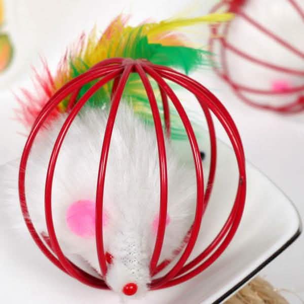 Lot de 5 : Cage avec balle et souris pour chaton