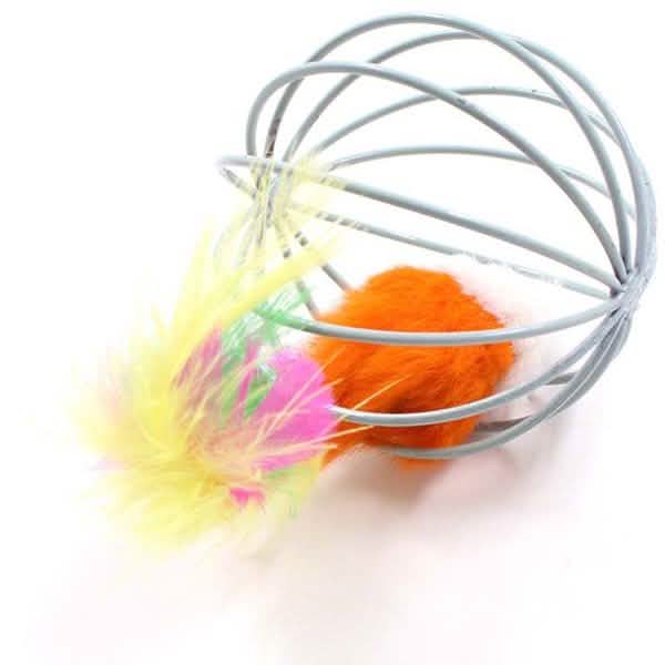 Lot de 5 : Cage avec balle et souris pour chaton