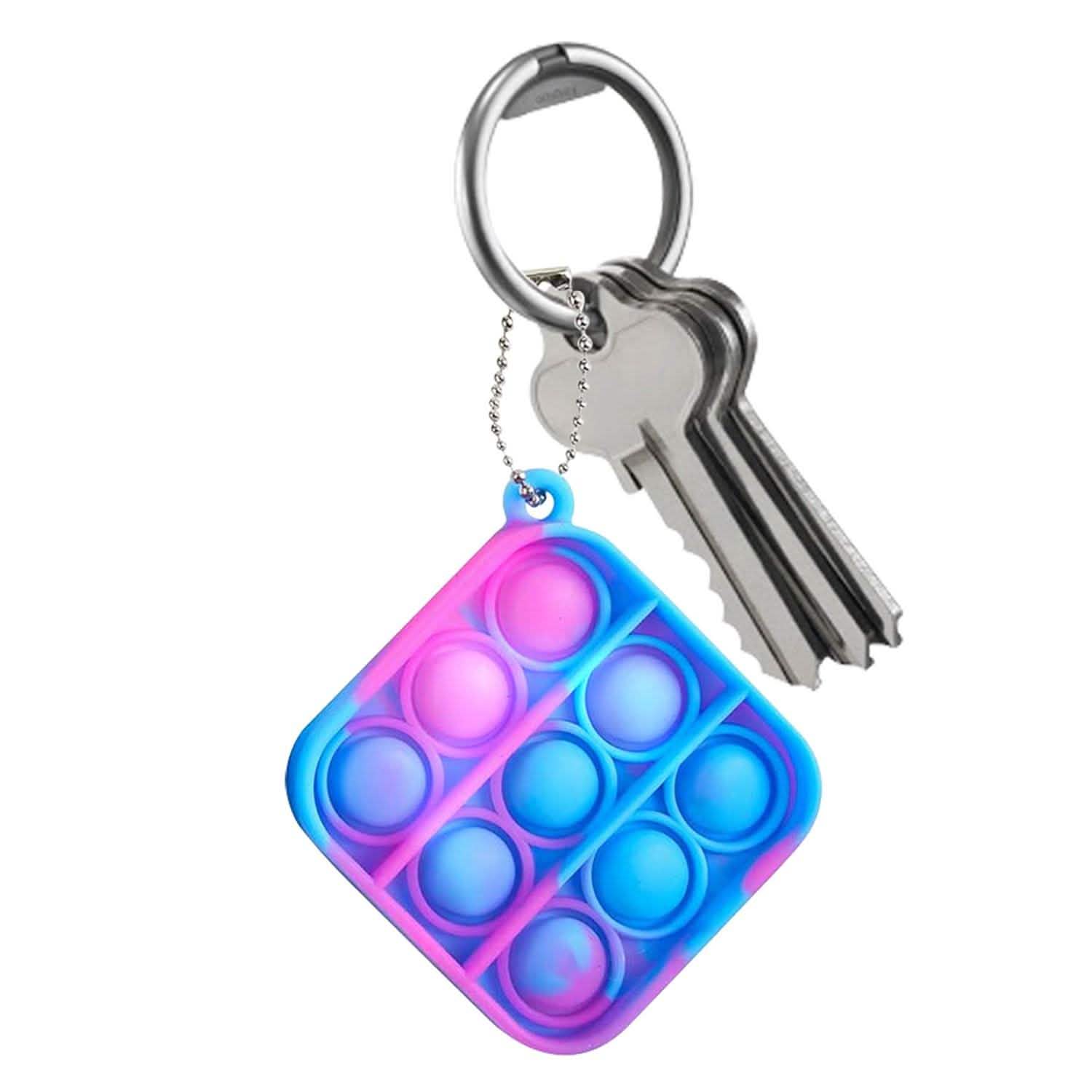 Paquet de 5 : Porte-clés Fidget Toy Mini Stress Relieving Push Pop Bubble Simple Dimple