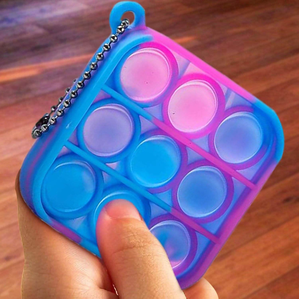 Paquet de 5 : Porte-clés Fidget Toy Mini Stress Relieving Push Pop Bubble Simple Dimple
