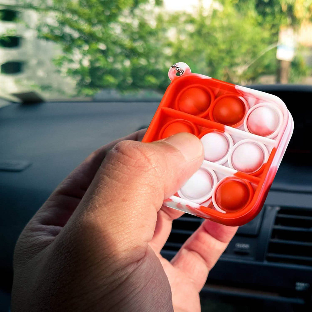 Paquet de 5 : Porte-clés Fidget Toy Mini Stress Relieving Push Pop Bubble Simple Dimple