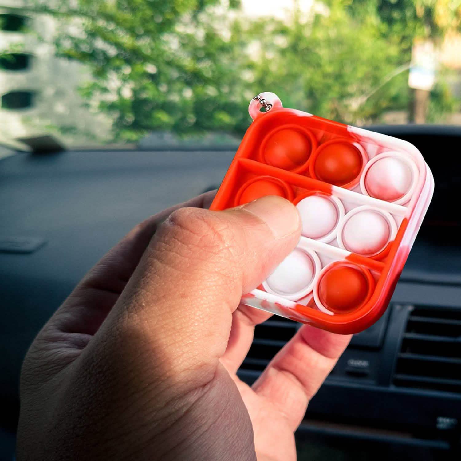 Paquet de 5 : Porte-clés Fidget Toy Mini Stress Relieving Push Pop Bubble Simple Dimple