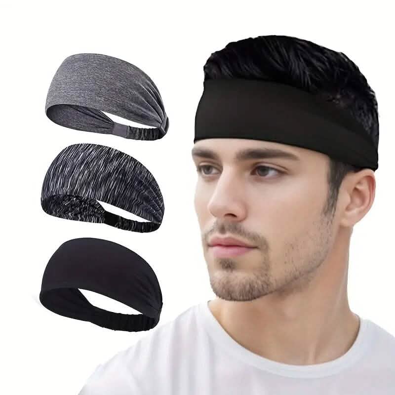 Lot de 5: Bandeau de sport et bracelet éponge unisexe