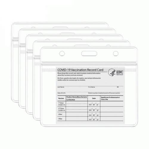 5-Pack: Waterproof Clear Sleeve CDC Vaccination Card Immunization Record Holder