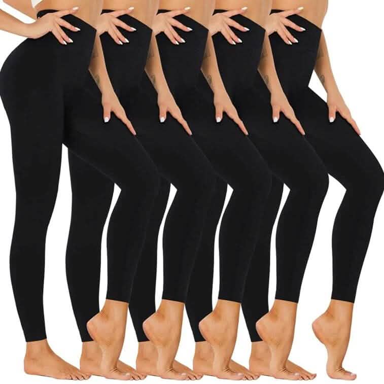 Lot de 5 : Legging taille haute doublé polaire pour femme