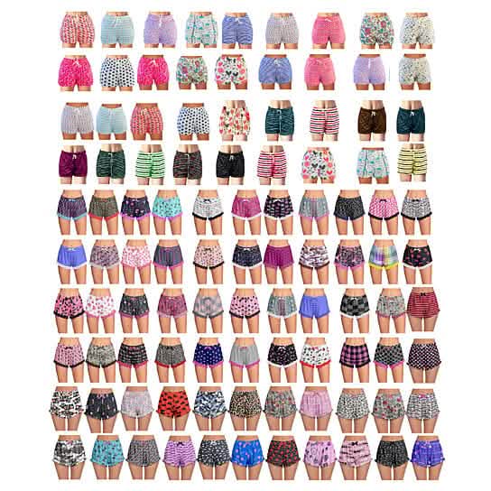 5-Pack: Women's Soft Comfy Printed Lounge Sleep Pajama Short