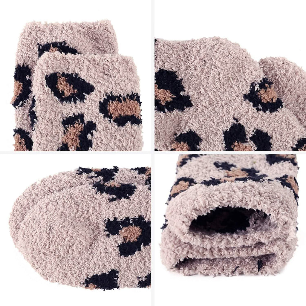5-Pair: Womens Fuzzy Socks Winter Slipper Socks
