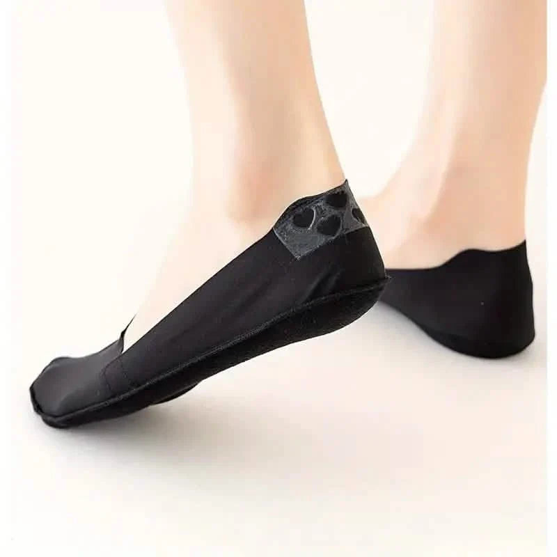 5足組：女性用ローカットノーショウソックス - 見えない、滑り止め、通気性、吸湿速乾