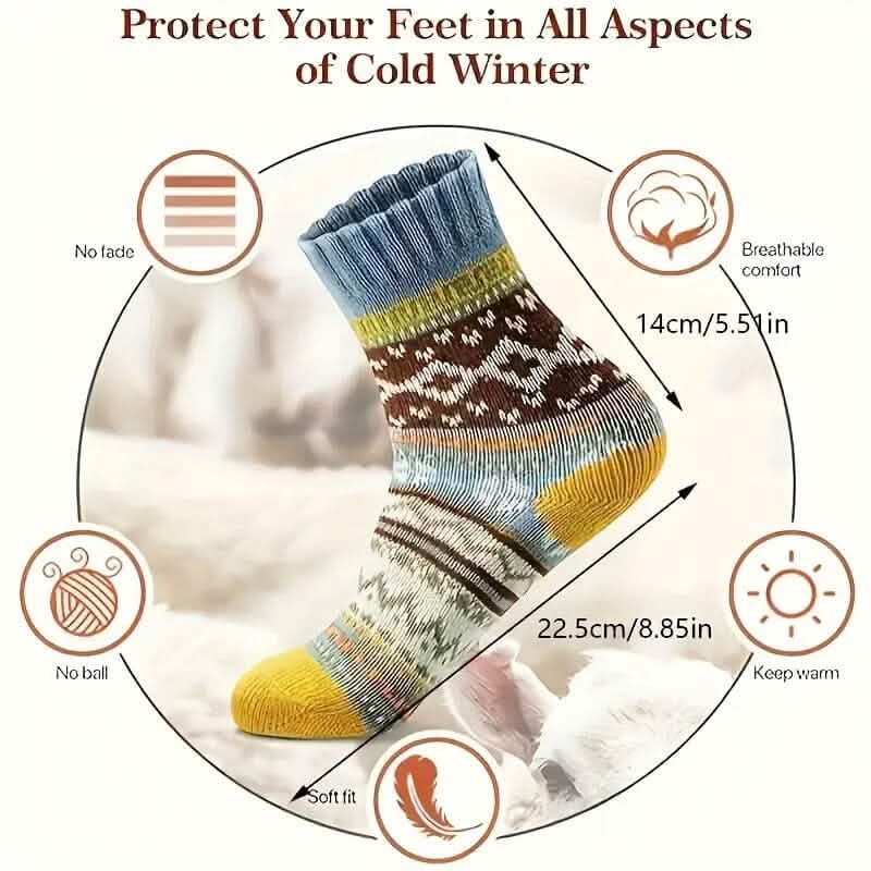 5-Pairs: Women's Comfortable and Warm Crew Socks