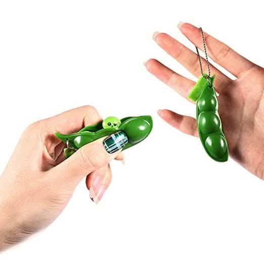 Lot de 5 : jouet à presser en forme de porte-clés Edamame
