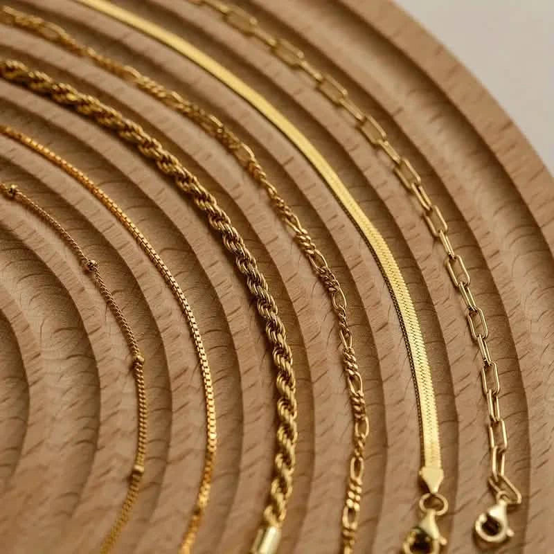 5-Piece: Elegant Multi-Layered Chain Bracelet Set