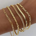5-Piece: Elegant Multi-Layered Chain Bracelet Set